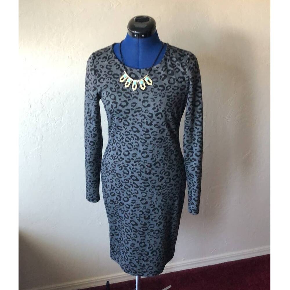 Banana Republic Leopard  Print With Exposed Red Zipper Dress